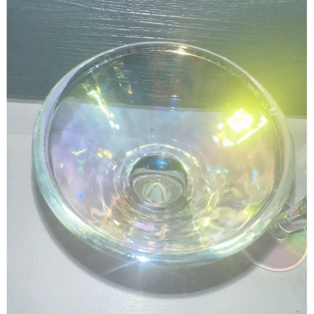 Vintage Set Of 2 Iridescent Martini Glasses